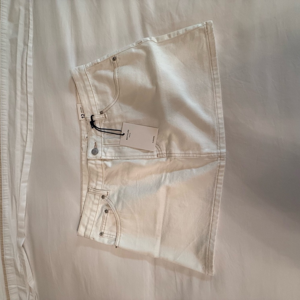GLASSONS - White Denim Mini Skirt